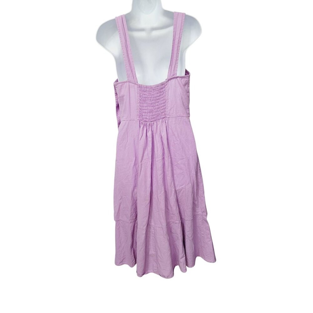 Chelsea & Violet Dress M Lilac Sleeveless Button-Side Midi Bow Detail - Picture 11 of 12